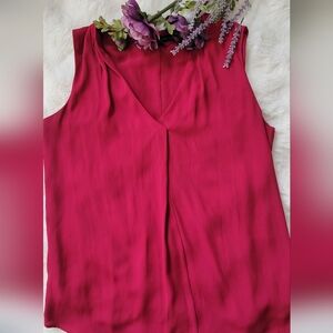 White House Black Market Wine RED Sleeveless Blouse